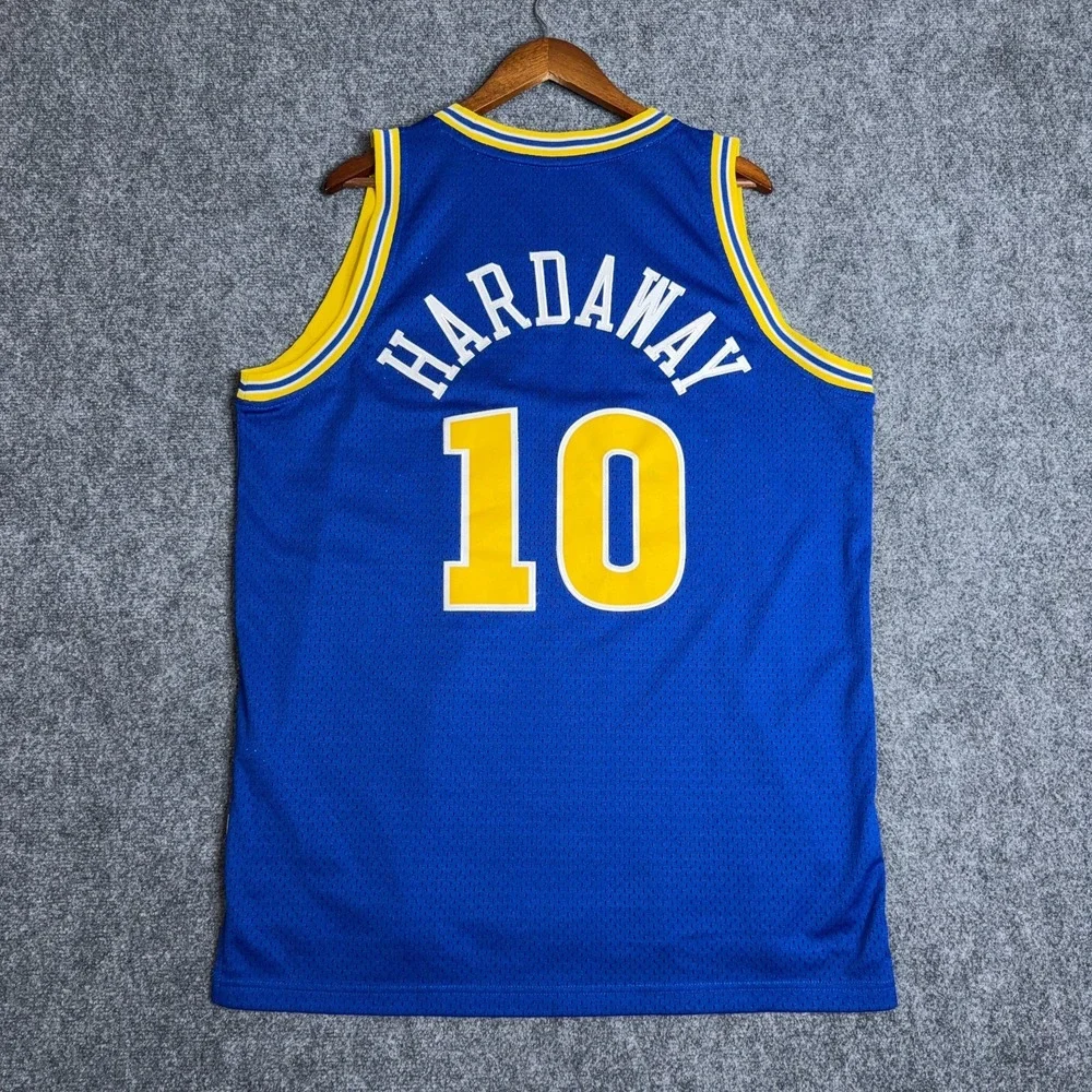 Vintage Adidas Hardwood Classics Warriors Jersey Mens XL Blue Tim Hardaway 10+2